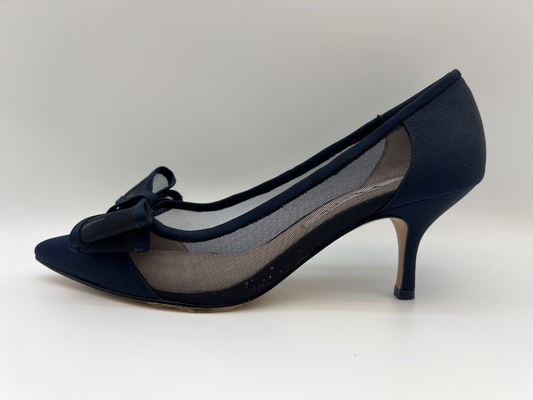 SGS van de het Leerkleding van Vrouwen de Schoenen In te ademen Zwart Gericht Gesloten Toe Heels With Mesh Butterfly