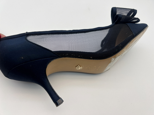 SGS van de het Leerkleding van Vrouwen de Schoenen In te ademen Zwart Gericht Gesloten Toe Heels With Mesh Butterfly