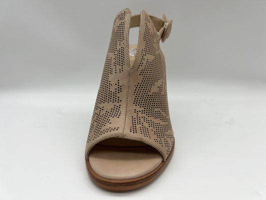 De bruine/Beige Schoenen Open Toe Round Toe Stiletto Heel Sandals van het Suèdeleer