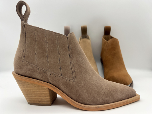 de Laarzen van de de Kledingsenkel van bruine zachte het leervrouwen van het koesuède, abs hielen met antislipoutsole van TPR