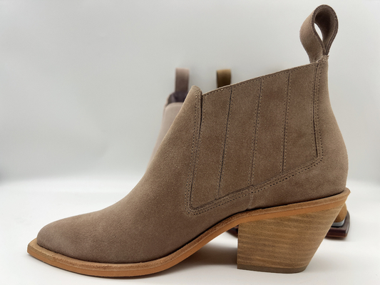 de Laarzen van de de Kledingsenkel van bruine zachte het leervrouwen van het koesuède, abs hielen met antislipoutsole van TPR