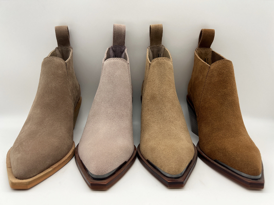 de Laarzen van de de Kledingsenkel van bruine zachte het leervrouwen van het koesuède, abs hielen met antislipoutsole van TPR