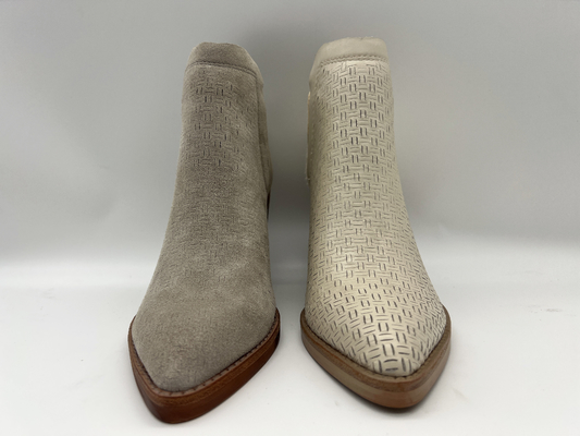 Abs hielen met TPR outsole, de het zachte leer van het barstsuède en Laarzen van de de Kledingsenkel van de metaalvrouwen van het haarleer