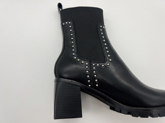 Tan hielen de Laarzen van de de Kledingsenkel van de zachte Vrouwen van het koeleer met schachtnagels in metaal, vierkante abs, TPR outsole met pusable latex