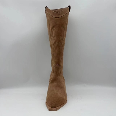 De de Kledingslaarzen van bruine zachte echte het leervrouwen van het koesuède, TPR outsole met abs hielen