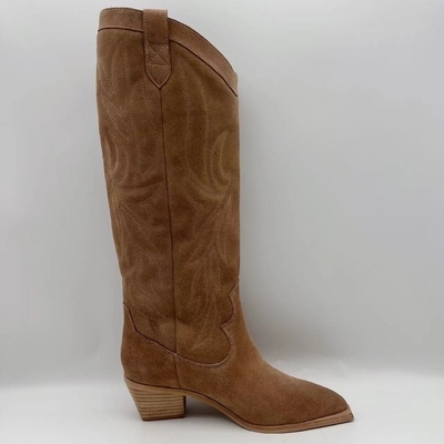 De de Kledingslaarzen van bruine zachte echte het leervrouwen van het koesuède, TPR outsole met abs hielen