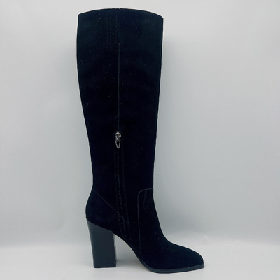 Zwart Leer Vierkante Hoge de Enkellaarzen van Toe Ankle Boots/van Vrouwen