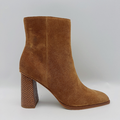 Modieuze Vierkante Toe Leather Ankle Boots-ODM OEM de Enkellaarzen van het Damessuède