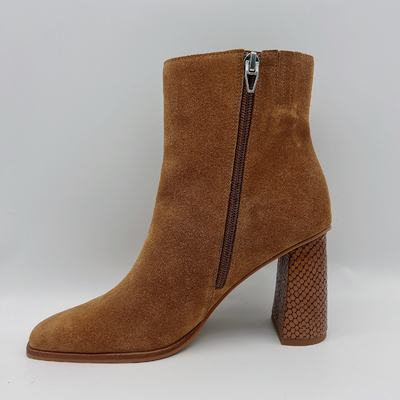 Modieuze Vierkante Toe Leather Ankle Boots-ODM OEM de Enkellaarzen van het Damessuède