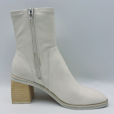 Zachte Stikkende Dames om Comfortabel Toe Leather Ankle Boots White