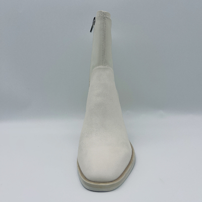 Zachte Stikkende Dames om Comfortabel Toe Leather Ankle Boots White