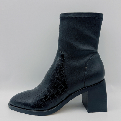 Hiel van Toe Ankle Boots Square Abs van toevallige Vrouwen de Zwarte Gerichte met TPR Outsole