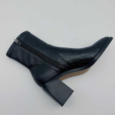 Hiel van Toe Ankle Boots Square Abs van toevallige Vrouwen de Zwarte Gerichte met TPR Outsole