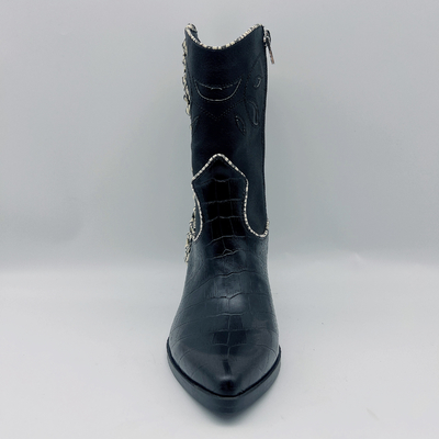SGS ROHS van de het Leerkleding van Vrouwen van de Laarzen de Zachte Nappa van de het Leer Zwarte Krokodil Laarzen van de de Drukenkel