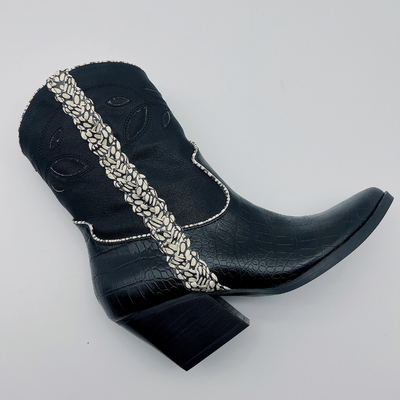SGS ROHS van de het Leerkleding van Vrouwen van de Laarzen de Zachte Nappa van de het Leer Zwarte Krokodil Laarzen van de de Drukenkel