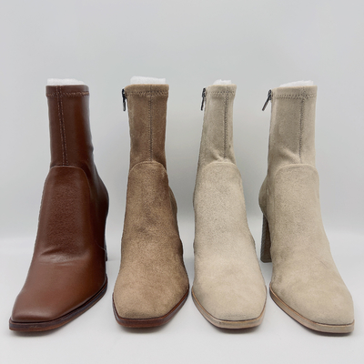 Van van de het Leerkleding van Witte Vrouwen de Laarzen zachte Tan Waterproof Leather Ankle Boots