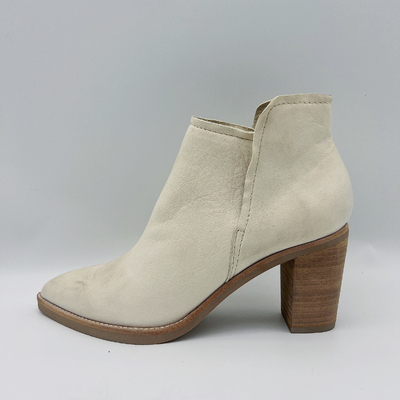 Echte het Leerenkel Laarzen Gericht Toe Ankle Boots Chunky Heel van vrouwen
