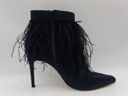 Echte het Leerlaarzen van zwarten, Stiletto Hiel Gericht Toe Ankle Boots