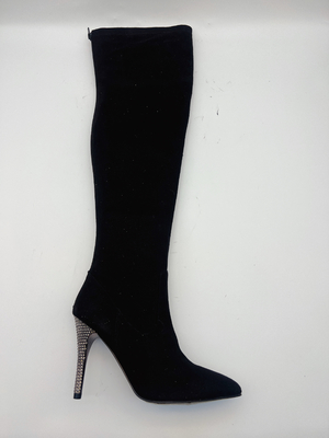 SGS Bovenleer van de de Rekstof van Toe Ankle Boots With Soft van Vrouwen het Zwarte Gerichte