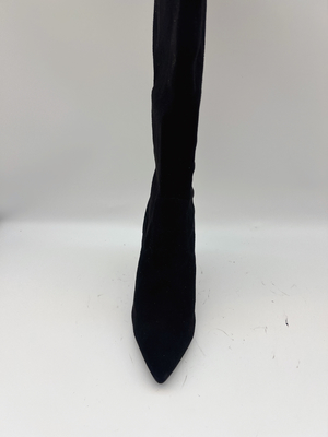 SGS Bovenleer van de de Rekstof van Toe Ankle Boots With Soft van Vrouwen het Zwarte Gerichte