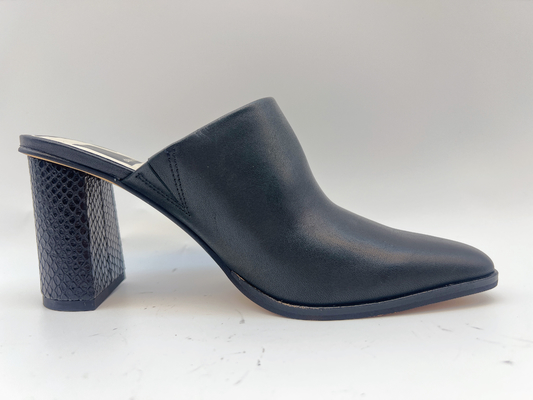 Het ééndelige Hogere Leer Zwart Vierkant Toe Pump Shoes van Schoenen Zachte Nappa