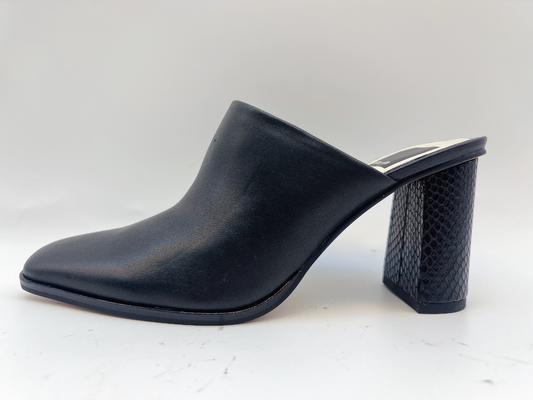 Het ééndelige Hogere Leer Zwart Vierkant Toe Pump Shoes van Schoenen Zachte Nappa