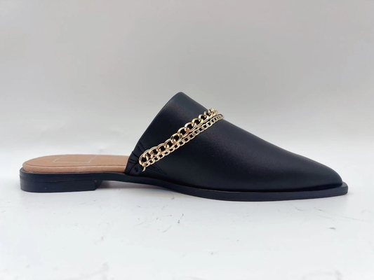 SGS de Zwarte Vlakke Toevallige Schoenen van Vrouwen, Ééndelig Zwart Gesloten Toe Slippers
