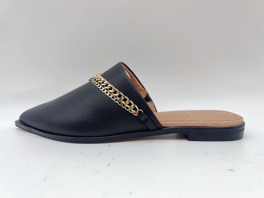 SGS de Zwarte Vlakke Toevallige Schoenen van Vrouwen, Ééndelig Zwart Gesloten Toe Slippers