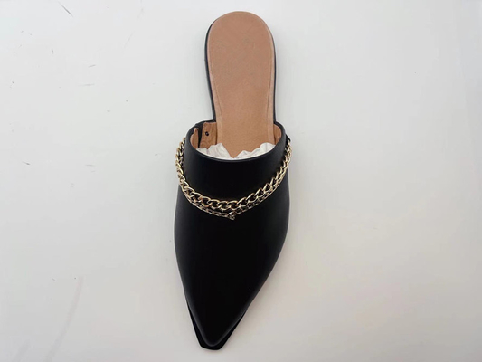 SGS de Zwarte Vlakke Toevallige Schoenen van Vrouwen, Ééndelig Zwart Gesloten Toe Slippers