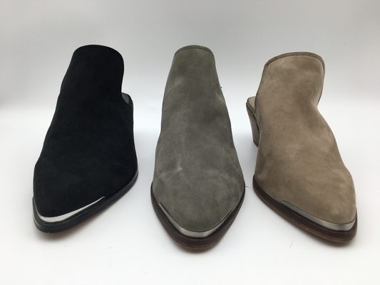Tan van het Leerschoenen van douanevrouwen Vlakke/Grijs/Zwart Laag Hiel Gesloten Toe Shoes