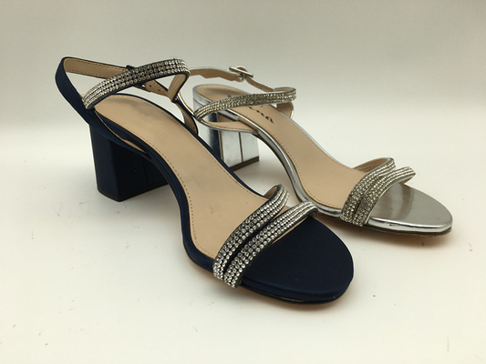 Open Toe Soft Suede Black Leather-Riem Sandals met Halfedelsteenontwerp