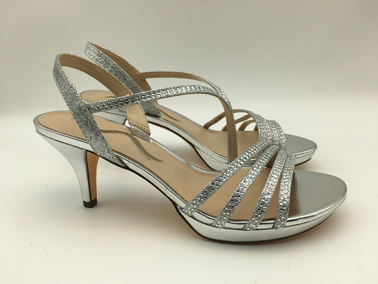 3cm Zilver van het Leersandals van Hieldames het Zachte met Fonkelende Halfedelsteen