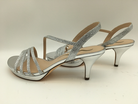 3cm Zilver van het Leersandals van Hieldames het Zachte met Fonkelende Halfedelsteen