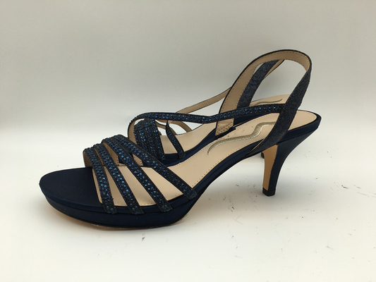 Toevallige Marine 3cm Lage Hiel Open Toe Sandals van Sandals van het Dames Zachte Leer