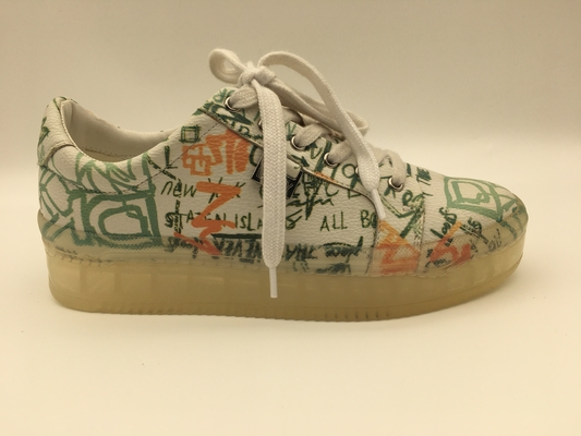 Het Kant omhoog Toevallige Schoenen van beige Vrouwen 5mm Schoenen van het Vrije tijdscomfort