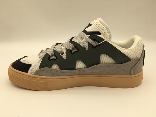 Grey Womens Genuine Leather Shoes-ODM OEM Dames Vlakke Misstap op Schoenen