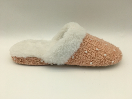 Pantoffels Vacht Gesloten Toe Flat Shoes With Soft van de winter breien de Zachte Dames/scheren Bovenleer