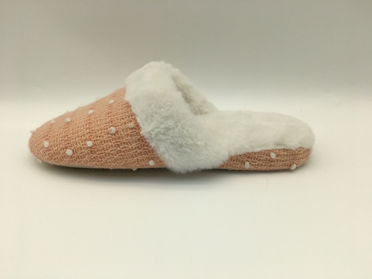 Pantoffels Vacht Gesloten Toe Flat Shoes With Soft van de winter breien de Zachte Dames/scheren Bovenleer