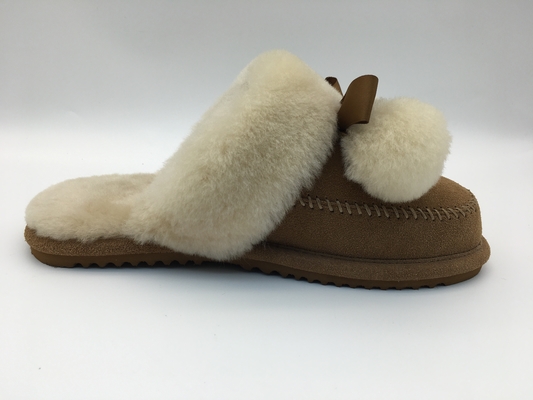 Tan Winter Warm Slippers, Zachte Modieuze Vlakke Pantoffelsdames