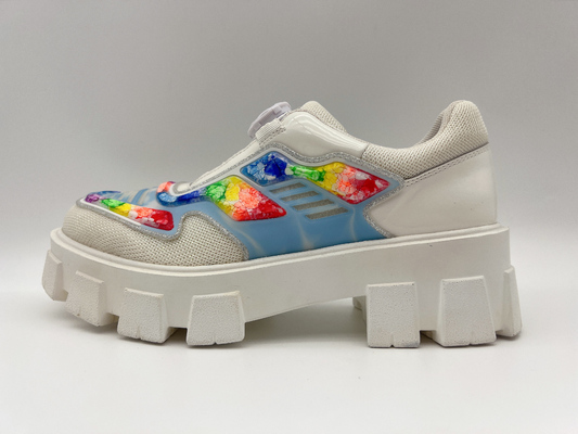 De in Witte Vrije tijdsschoenen glijden het Platform niet Toevallige Schoenen van Vrouwen met Schoenveteropslag uit