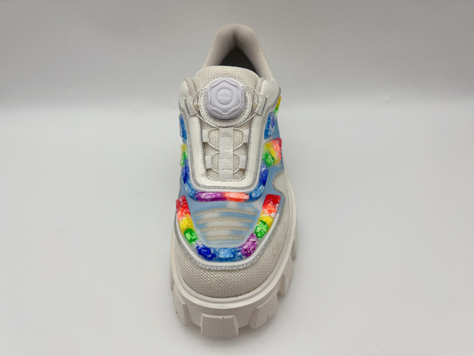 De in Witte Vrije tijdsschoenen glijden het Platform niet Toevallige Schoenen van Vrouwen met Schoenveteropslag uit