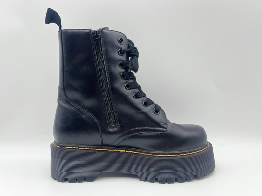 Vrouwen van het Leerschoenen van de koe Zwarte Waterdichte het Werkschoenen van de Hoge Enkel