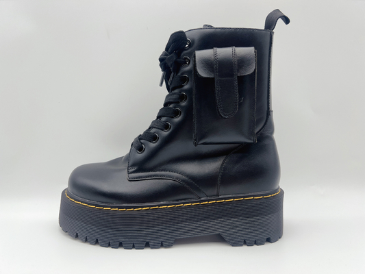 Vrouwen van het Leerschoenen van de koe Zwarte Waterdichte het Werkschoenen van de Hoge Enkel