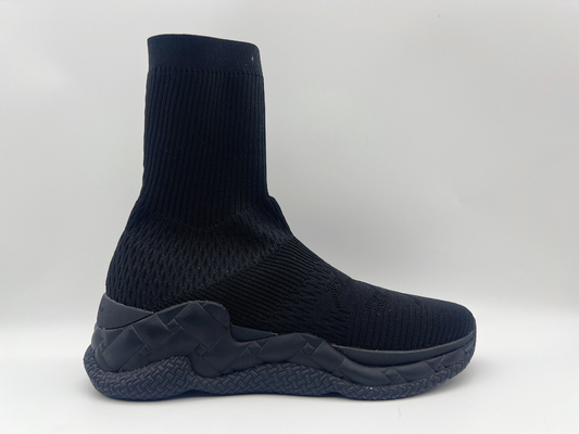 De Vlakke Schoenen van de comfort niet Misstap, Duurzame Zwarte Leer Hoge Hoogste Schoenen