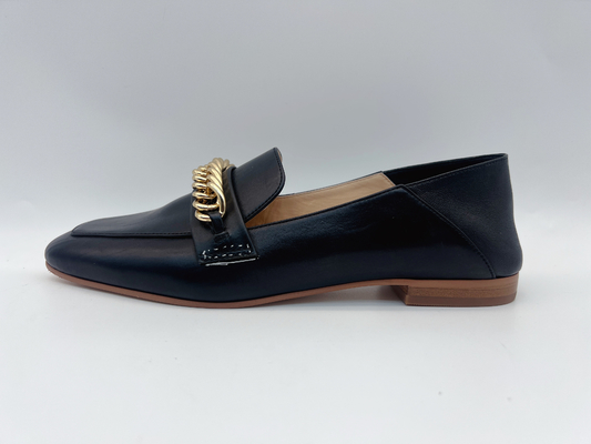 Douane van het Leerschoenen van de Vrouwen van manierleeglopers de Vlakke met Metaalketting