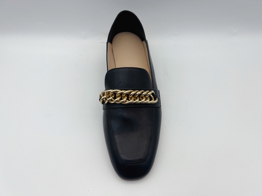 Douane van het Leerschoenen van de Vrouwen van manierleeglopers de Vlakke met Metaalketting