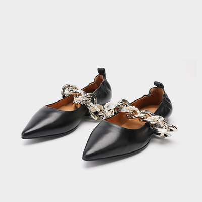 Gepersonaliseerde Process Chain Trim Office Lady Shoe Spitse neus