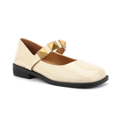 Antislip dames platte leren schoenen, dames mooie dames Mary Jane schoenen