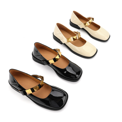 Antislip dames platte leren schoenen, dames mooie dames Mary Jane schoenen