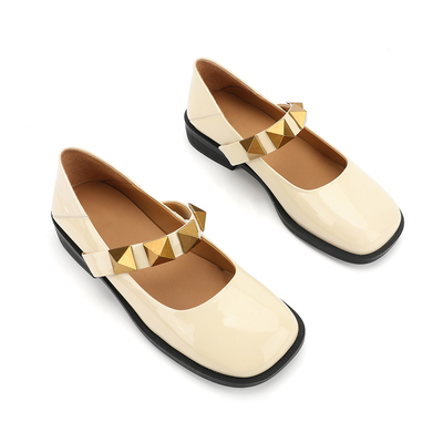 Antislip dames platte leren schoenen, dames mooie dames Mary Jane schoenen